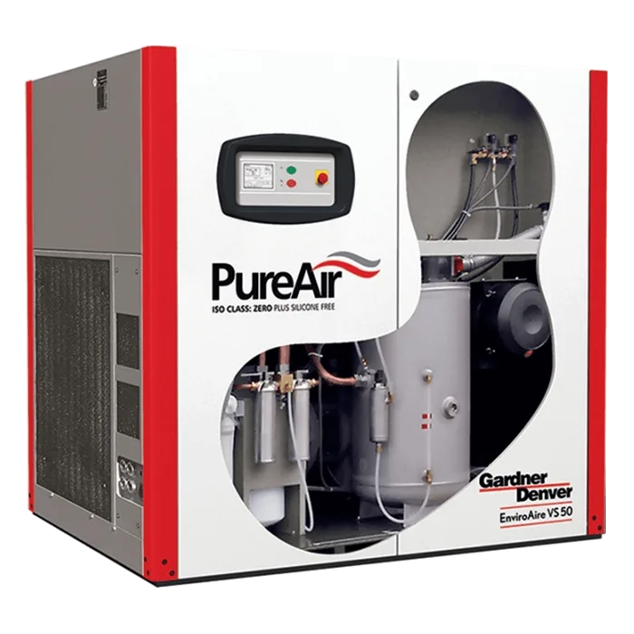 Compressor de Ar de Parafuso Isento de Óleo, com Injeção de Água, Velocidade Variável e Estágio Único